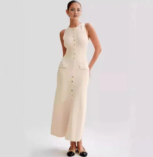 Vestido largo bolsillos
